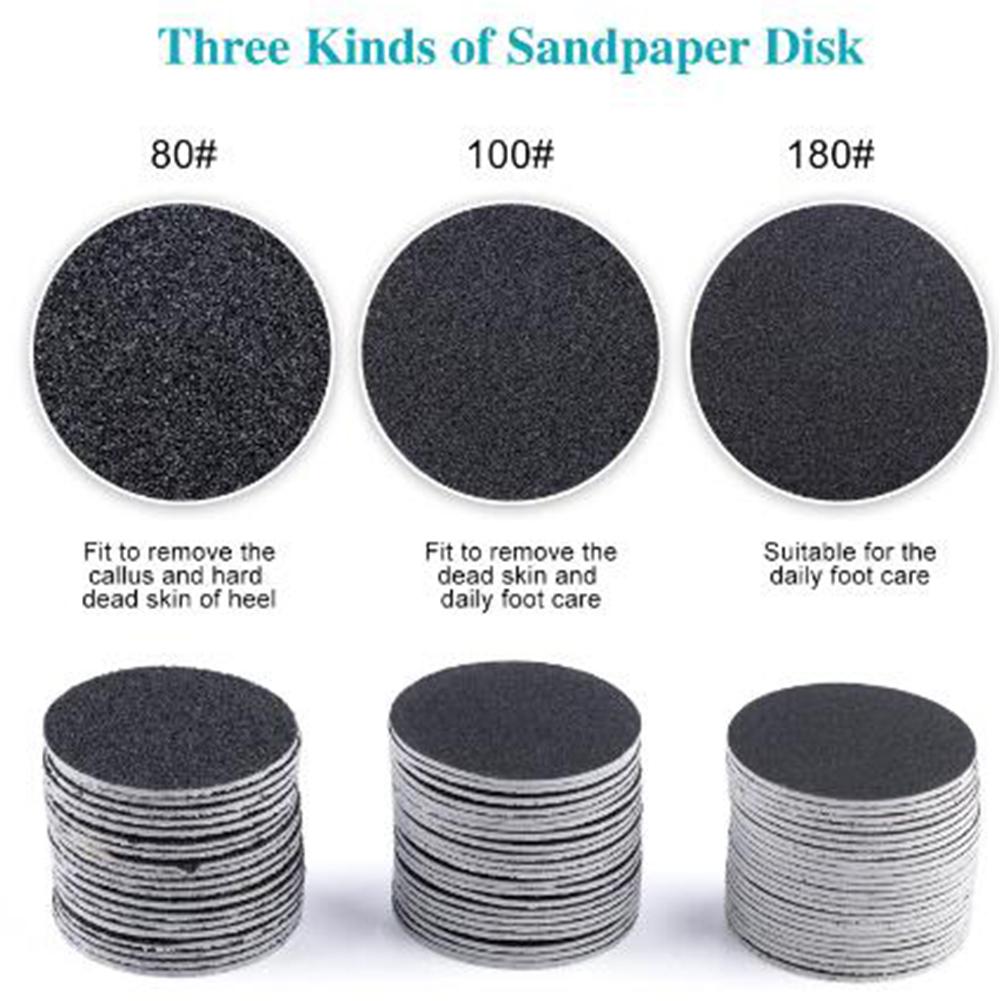 60pcs 43mm Foot Dead Skin SandpaperFor Electric Nail File Cuticle Callus Replaceable Sanding Paper Professional Pedicure