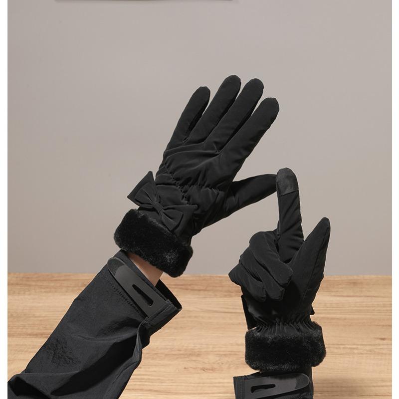 Warm Gloves for Women Plus Velvet Thickened Windproof and Cold Outdoor Cycling Driving Winter Touch Screen Autumn and Winter Gloves