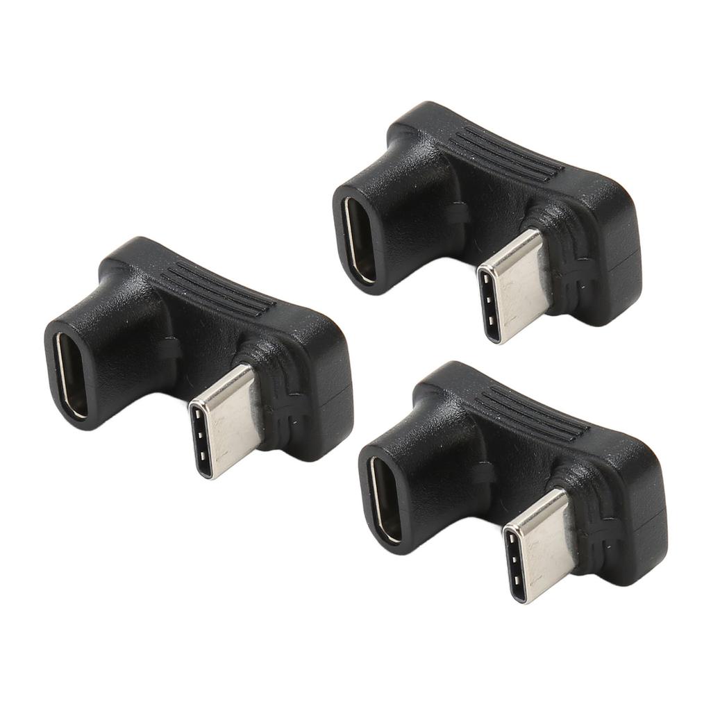 3 szt. Adapter USB C męski na żeński w kształcie U 100W 10Gbps Obsługiwane 4K Adapter USB C 180 stopni dla