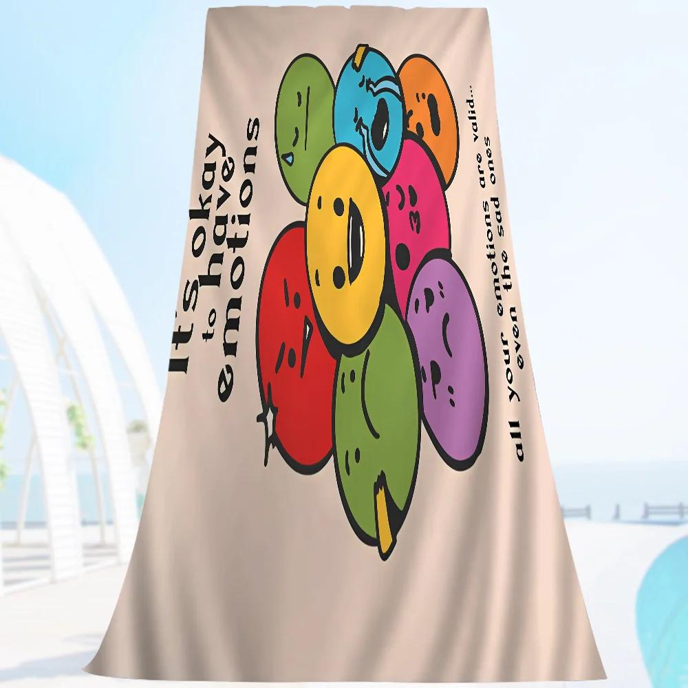 

Smile InspirationalEmotions Human Microfiber Beach Towel Absorbent Quick Dry Soft Yoga Swimming Resort Mountain Climbing Towel W30*H60(CM)