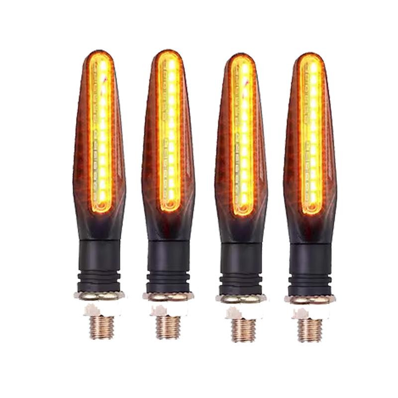 24LED Motorcycle LED Turn Signal Lights White Red Amber Flowing Indicators Front Rear Light Flasher Blinker For Motorcycle