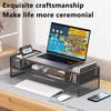 Double-Deck Computer Monitor Riser Holder Pc Screen Stand Bracket Desktop Laptop Keyboard Mouse Storage Organizer Pen Container