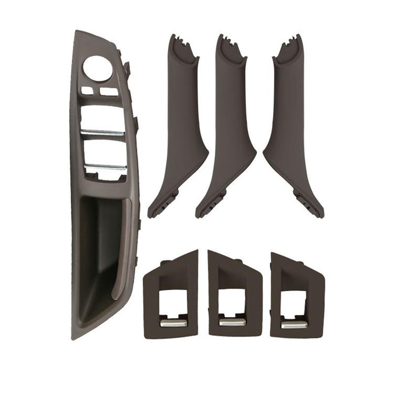 

7 шт./лот LHD RHD для BMW 5 серии F10 F18 525 530 535 540 2010-2017 салон автомобиля внутренняя дверная ручка панель тянущая накладка LHD Moka