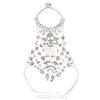 Elegant Multilayer Body Necklace For Women Perfect For Pageants Proms Party Wedding Photo Props Rhinestones Flower