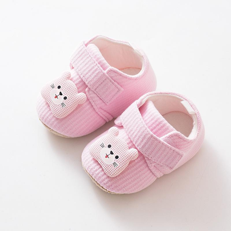 Soft Sole Spring & Autumn Baby Walker Shoes: Cartoon Lace-Up, Anti-Slip, Cloth Front for 6-12 Months