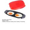 Microwave Egg Cooker Quick-Heat Dual Compartment Cooking Egg Maker Non-Stick Coating Mini Omelet Maker with Heat-Resistant Handle