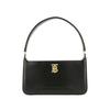 Burberry Black Leather TB Monogram Hobo Shoulder Bag With Gold Hardware For Daily Use