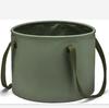 Zusammenklappbarer Eimer, tragbarer zusammenklappbarer Eimer, Wasserbehälter, Waschbecken für Camping, Angeln, Wandern, Reisen, Autowaschen (Armeegrün 20L)