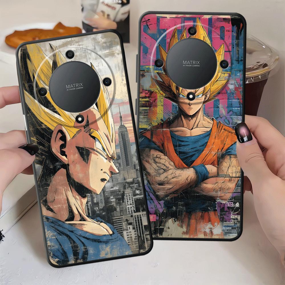 Dragon Ball Retro Goku Case for Honor 70 X5b X7 X8 Magic5Lite 90 200 400 Lite X6 X9a 8X Black Soft Phone Cover