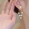Beautiful Tassel Earrings with Pearls and Zirconium, Korean Style Jewelry, Tassel Drop Earrings… More