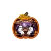 Halloween Wooden Sign Light with Pumpkin Pendant - Battery Operated Button Cell Warm Light for Party Decor, Desk Shelf Table Decoration