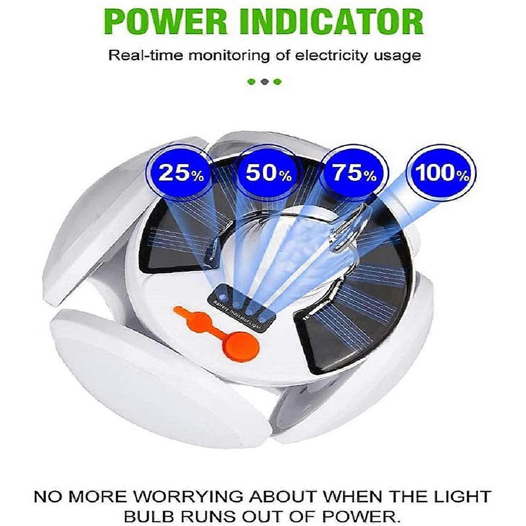 LED Folding Football Bulbs,Solar Camping Light with LED Lantern Hanging Hook,Portable Tent Lamp Rechargeable EU plug
