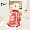 Lightweight Dog Sweater Cute Shirt Striped Collared Clothes Summer Button Up T-Shirt Durable Apparel Soft Breathable Puppy Outfits for Small Medium