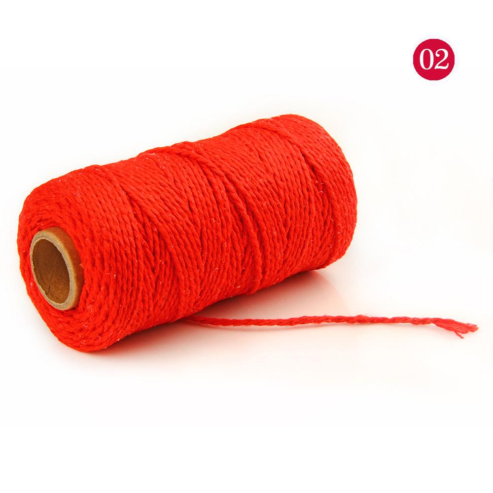 2mm Two-Strand Cotton Rope, 3mm Colored Braided Rope, for Binding, Decoration, and Hanging Tags