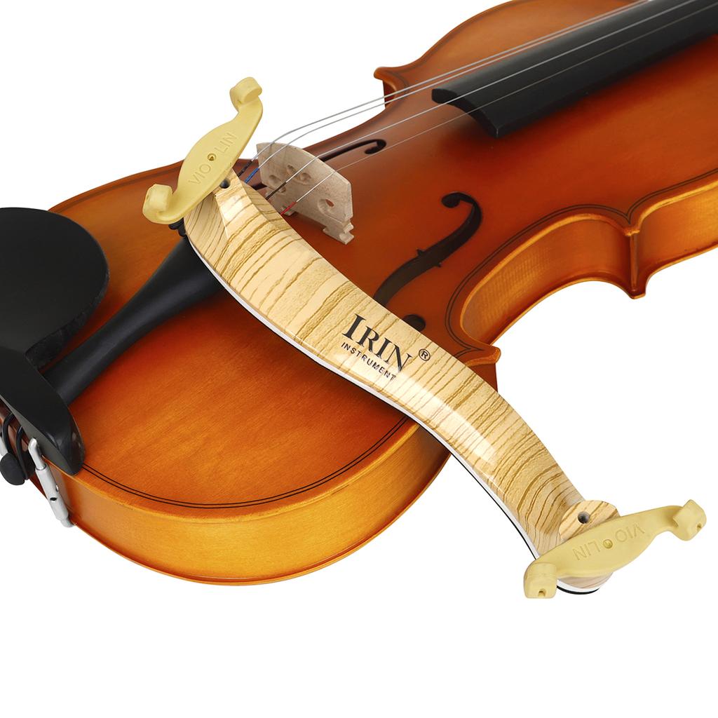 Suport de umăr pentru vioară în stil clasic, cu aspect de lemn, pentru vioară 4/4 și 3/4, cu burete de memorie îngroșat, piese de vioară cu înălțime reglabilă