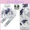 Costum de cosplay DJ Marshmallow pentru copii, set mască cu glugă moale și confortabilă, pantaloni
