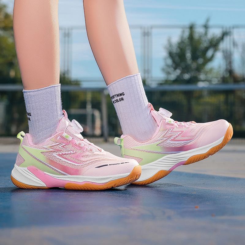 Unisex Indoor Sports Shoes: Badminton, Football, Tennis, Volleyball, Baseball - Rotary Buckle, Flat Design for Men, Women & Kids