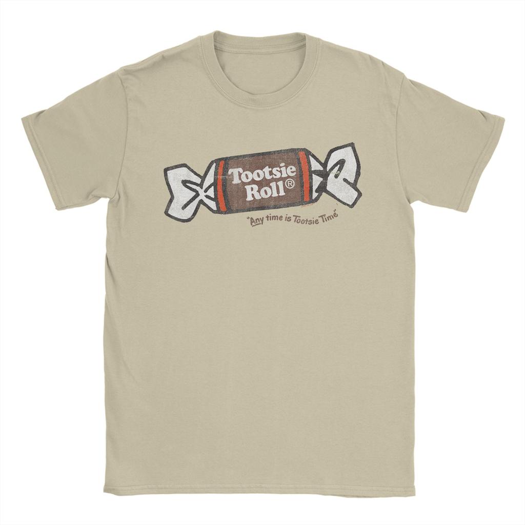 Tootsie Roll Retro Sketched Wrapper Candy T Shirts Men Vintage T-Shirt O Neck  Tee Shirt Short Sleeve Clothing Plus Size