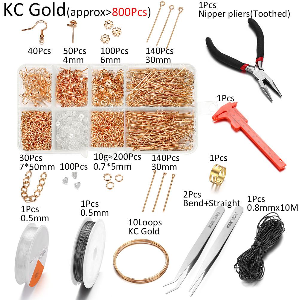 800pcs Jewelry Repair Tool with Accessories Jewelry Pliers Jewelry Findings and Beading Wires for DIY Earrings Jewelry Making