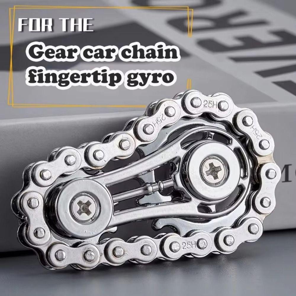 Spinning Top Sprockets Fingertip Gyro Metal Wheel Gear Chain Gyroscope  Adult