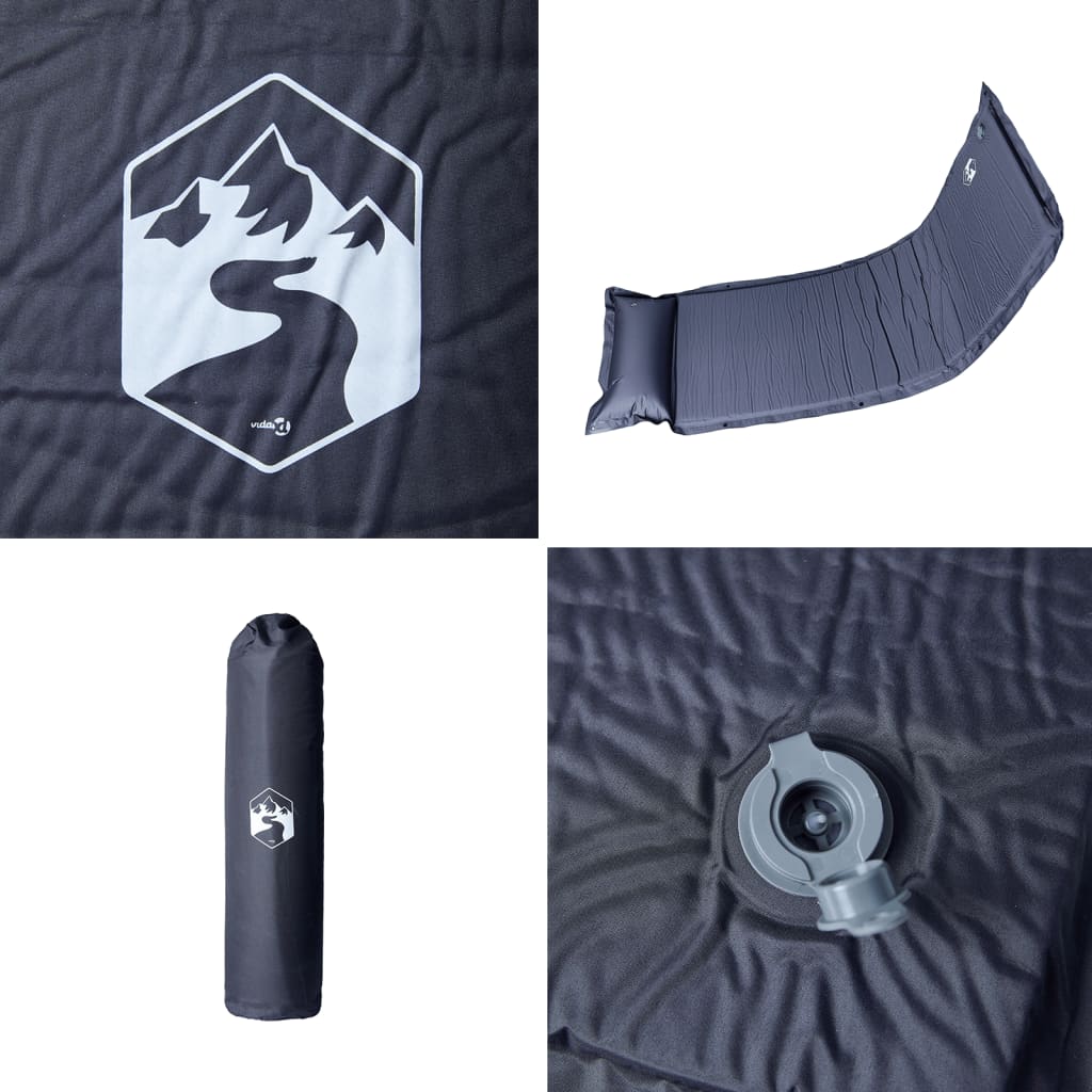 Self Inflating Sleeping Mat with Pillow Gray