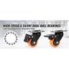 SucceBuy 2/3/4/5/6-inch Swivel Plate Casters Set of 4 with Security Dual Locking PVC Caster Wheels for Cart Furniture Workbench