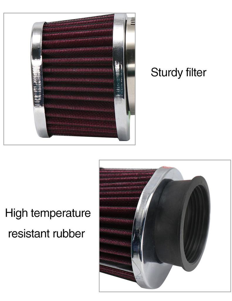 2PCS Motorcycle Air Filter Motocross Scooter Air Intake Cleaner 58MM-62MM Inlet