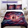 Ensemble de literie 3 pièces imprimé motif AC Milan Housse de couette et taies d'oreiller douces, respectueuses de la peau, lavables Ensemble toutes saisons Chambre à coucher