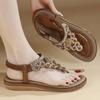 Vintage Women Flat Sandals Dressy Casual Summer Flats Flips Flops Comfortable Sandal Bohemian Shoes For Woman Holiday Shoe