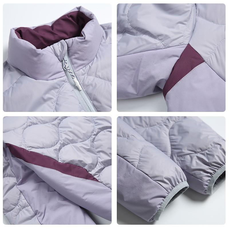 90 White Duck Down Waterproof Color Block Stand Collar Puffer Jacket Men Women Daily Sports Casual