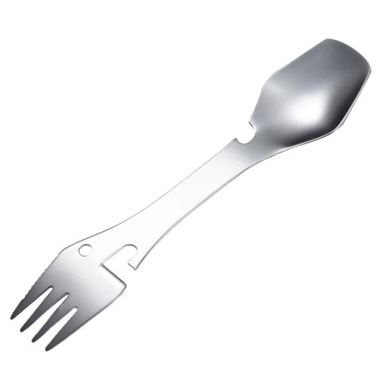 Stainless Steel k Mirror Surface 4-in-1 Food Grade Universal k Spoon Cutter Bottle Opener Camping Utensil Restaurant Supplies