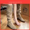 Klassische Damen-Overknee-Stiefel mit wasserdichter Plateau-Sohle für Herbst und Winter
