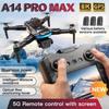 A14 Pro Max Drone with 8K Dual Cameras 4.3-inch Screen 360° Wide-Angle Remote Control 5G WiFi Intelligent Obstacle Avoidance Brushless Remote Control