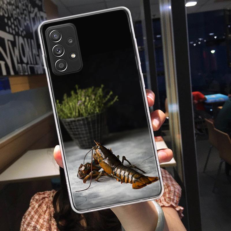 Live Lobster Phone Case for Samsung A54 A57 A37 A17 A14 A15 A12 A24 A34 A55 A35 A25 A52S A07 A05S A04S A22 A32 A72 Galaxy Note 2