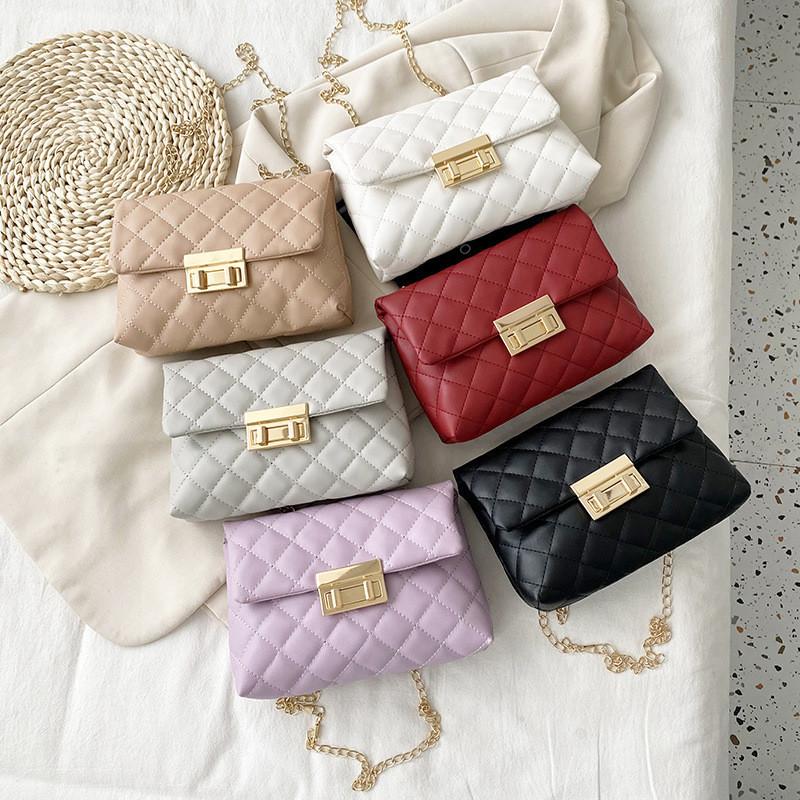 Embroidered Chain Bag Women's 2021 Trendy Small Square Bag Clear And Sweet Style