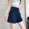 Women's High Waist Denim Overall Shorts - Casual, Slimming, Versatile Summer Hot Pants