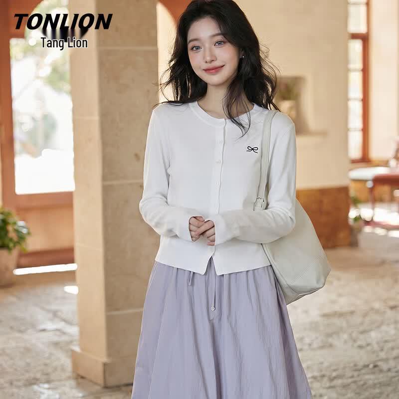 TonLion Women s Embroidered Knit Cardigan M
