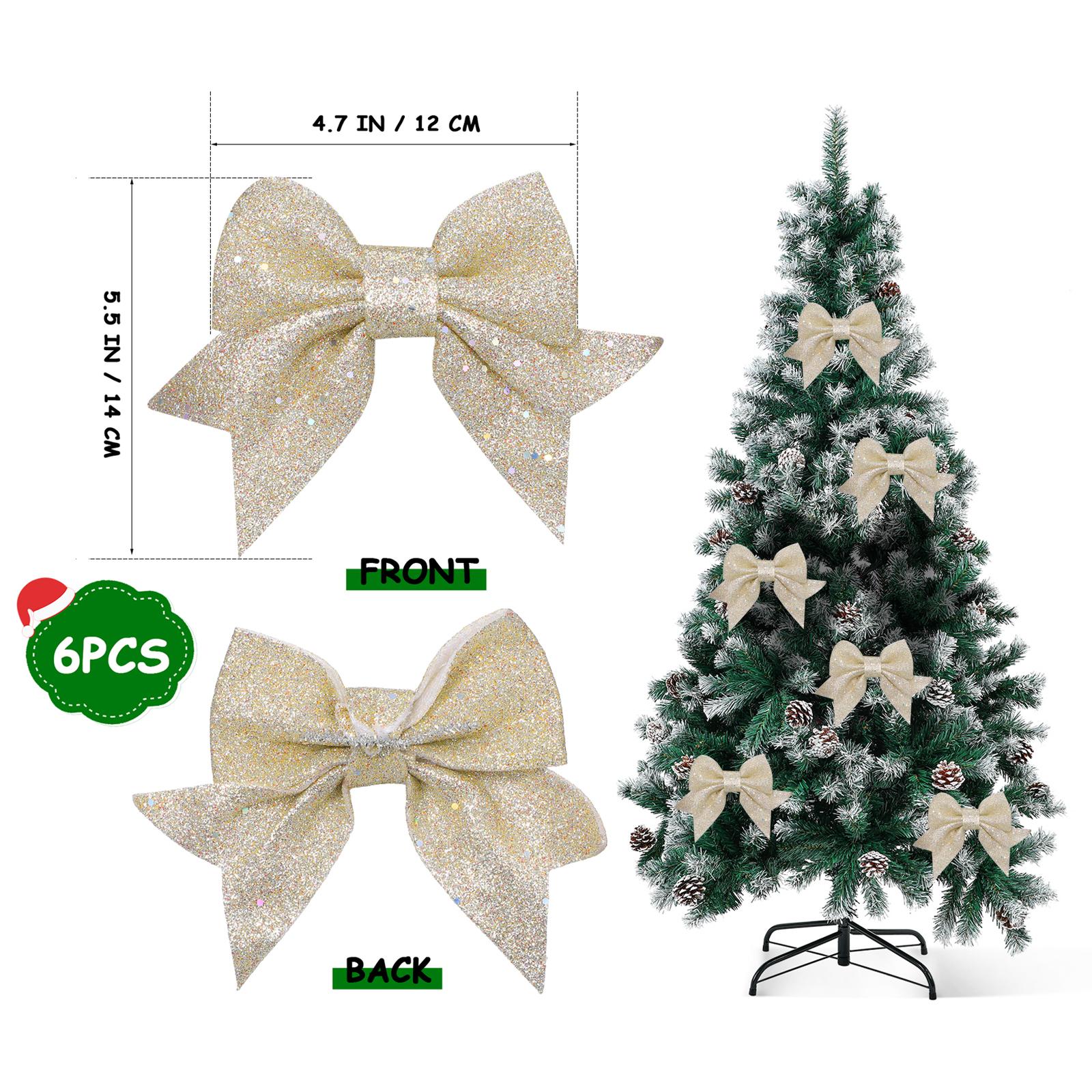 6Pcs Bow Hanging Christmas Tree Pendants Delicate Xmas Ornaments Tree Decorations Festive Xmas Decors Hanging Pendants other