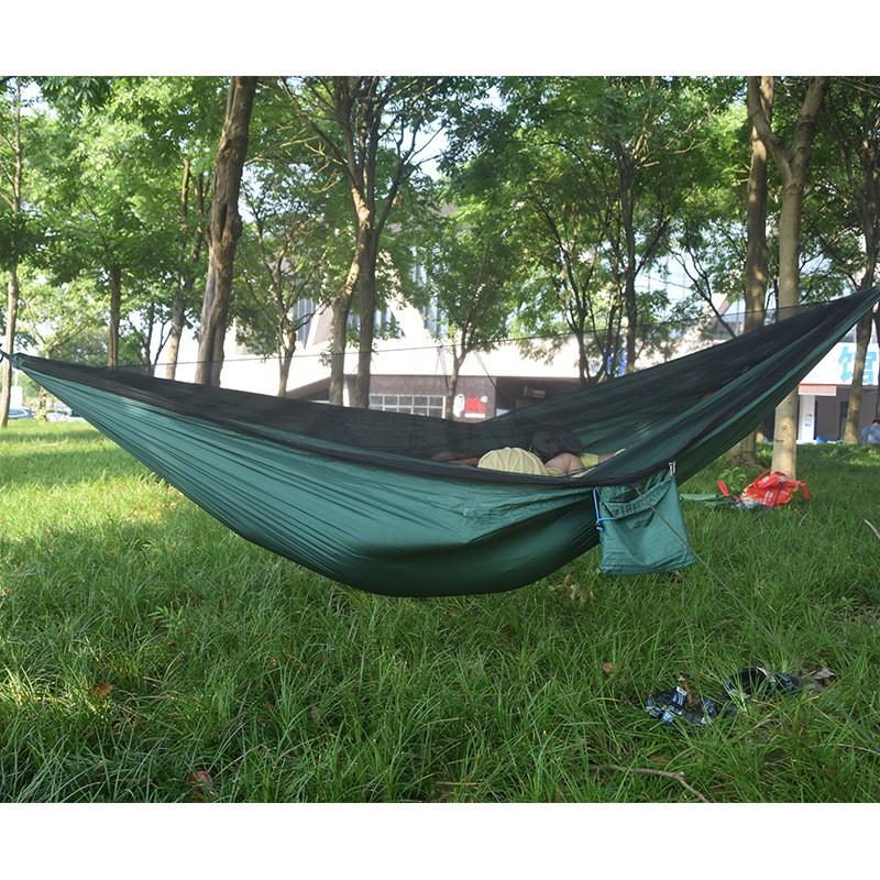 Automatic Quick-Open Mosquito Net Hammock Outdoor Camping Double Person Nylon Parachute Style
