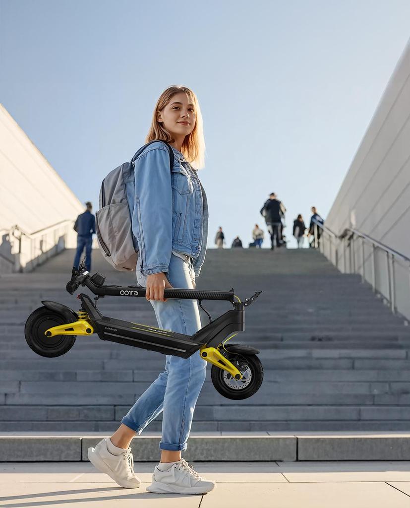 OOTD S10 Foldable Electric Scooter 1400W Motor 48V20Ah Battery 55km/h Max Speed 70km Max Range Front and Rear Suspension