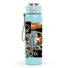 1PC Multi Color Chaotic Band Square Print 750ml Colorful Plastic Sports Water Bottle Leakproof Pop Up Lid with Straw for Outdoor Work Home Use