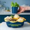 6 Compartment Hot Pot Platter Vegetable Rotating Draining Basket Reusable Food Storage Kitchen Supplies Serving Dish