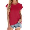 Women's Fashion Casual Basic Textured Solid Color Neck T-Shirt Vest Top