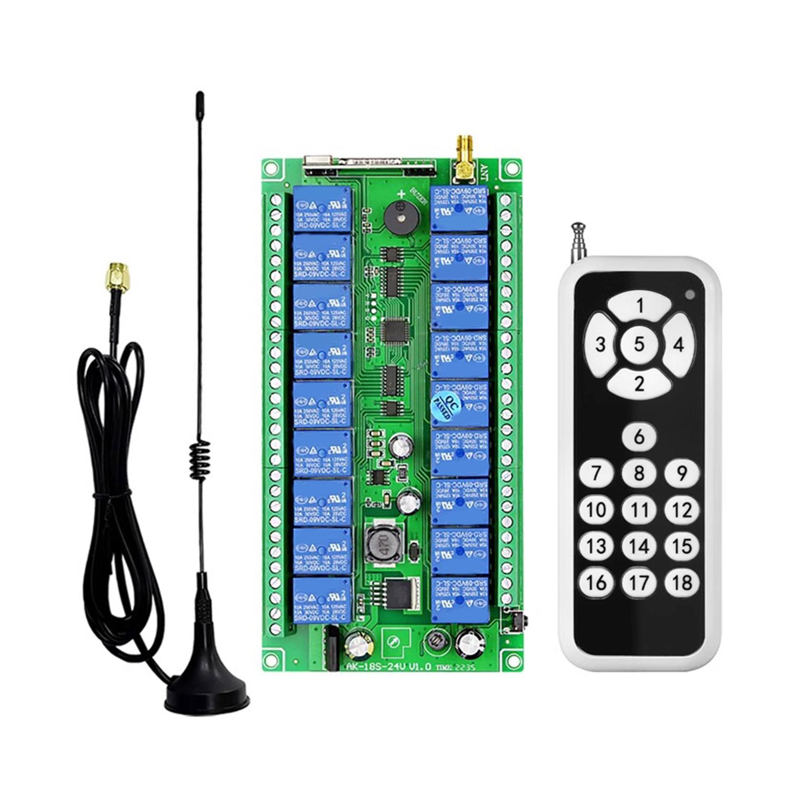 

12В-48В 18-канальные 433 МГц 315 МГц переключатели беспроводного дистанционного управления приемники передатчики для охранной двери светодиодного освещения A-1