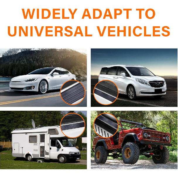 4PCS Car Door Sill Protector, Universal Threshold Protection for Car, Automotive Rubber Scratch Resistant Entry Sill Guards, Doors Edge Step Dust