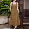 ZANZEA Women Square Collar Summer Sleeveless Long Dress