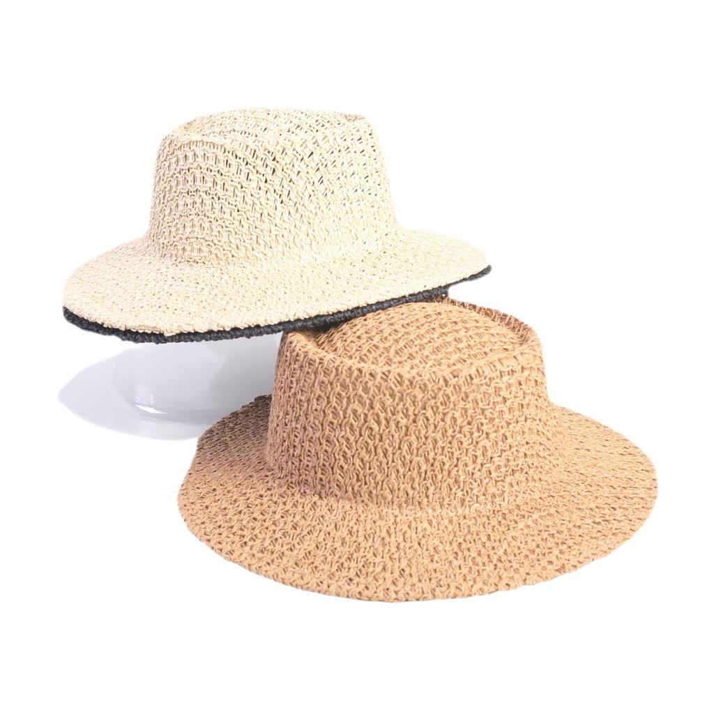 Popular fashion hollow woven concave-convex top straw hat men's and women's fashion summer sunscreen sunshade straw hat