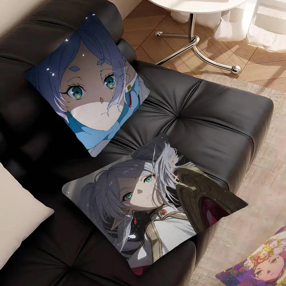 Hot Japan Anime Frieren 45*45cm Cushion Cover Pillow Cover Decor Pillowcase Home Pillowcase For Couch Pillow