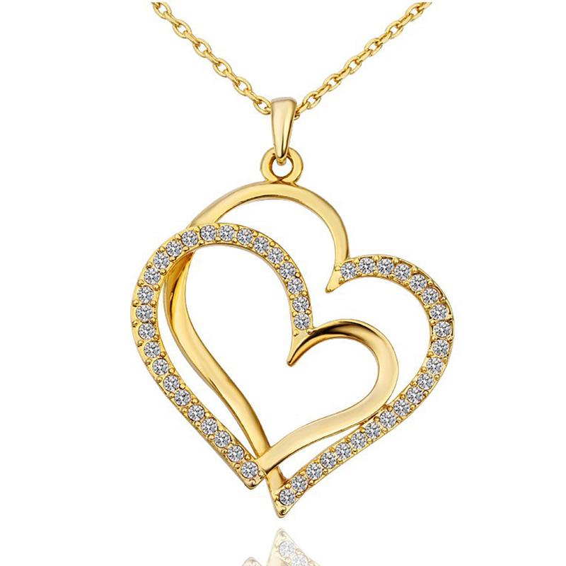 Buy Women Fashion Double Hearts Pendant 