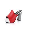 Frühling neue High Heels Damen vielseitige Muffin Fischmaul Damen Sandalen wasserdichte Tisch dicker Absatz Damen Hausschuhe